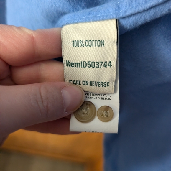 L.L. Bean Vintage Chamois Heavy Neptune Blue Flannel Button Down Size Medium - Picture 3 of 7